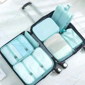 4 Piece Set Travel Packing Cubes - Organizer bags - Light Blue - Breathable